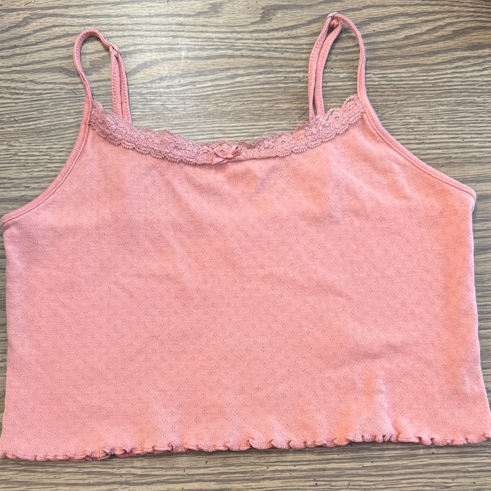 American Eagle Pink Lace Tank Top